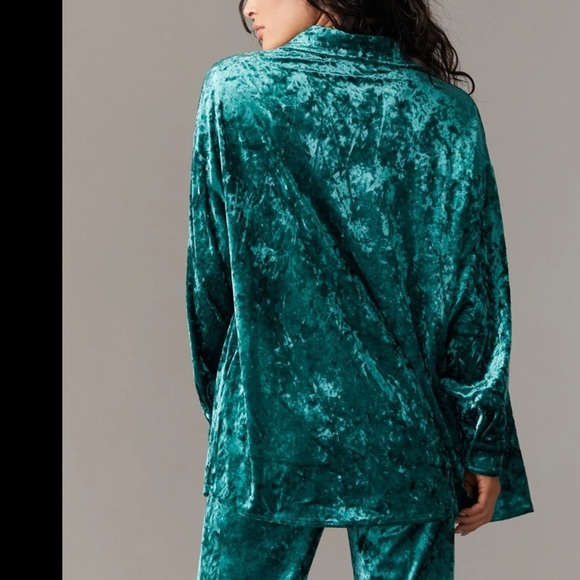 Brand NEW NWT Ladies Playboy Green Crushed Velour Shacket velvet soft feel multi - Picture 5 of 14